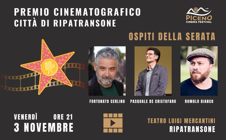  IL Piceno Cinema Festival riparte a Ripatransone. Al Teatro Luigi Mercantini la star è Fortunato Cerlino